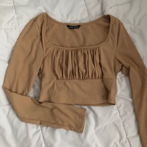 Tan ruched top
